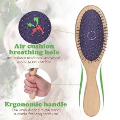 Merkloos Nobleza Dierenborstel - Hondenborstel - Kattenborstel - Tweezijdig - Dubbelzijdig - Hout - Maat L -Pet Care Verkoop 1200x1200 161