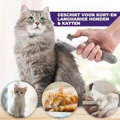 Kattenborstel - Hondenborstel - Pluizenverwijderaar - Haarverwijderaar Voor Huisdieren - Hondenkam - Kattenkam - Huisdierhaar Verwijderaar - Ontpluizer - Kattenhaar & Hondenhaar Verwijderaar - Voor Langharig & Kortharig - Grijs -Pet Care Verkoop 1200x1200 167