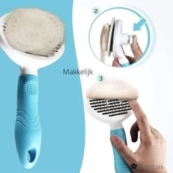 Merkloos Dierenborstel - Haarborstel Huisdieren - Borstel Voor Vacht Huisdier - Borstel Kat - Borstel Hond - Makkelijk Haar Verwijderen Met één Klik - Inclusief Speeltje - Kam Huisdier - Vachtverzorging - Massage -Pet Care Verkoop 1200x1200 240