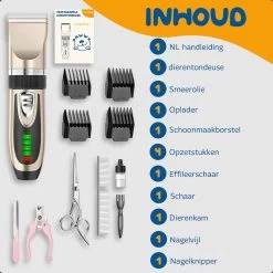 Pawwy Dieren Tondeuse Set Draadloos Voor Honden En Katten – Voor Dikke Vacht - Hondentondeuse – Hondentrimmer - Scheerapparaat - Goud -Pet Care Verkoop 1200x1200 32