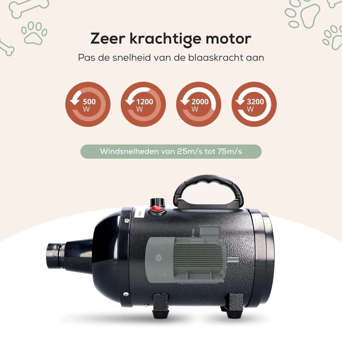 MiMOPETS® Hondenföhn Met 4 Opzetstukken – Waterblazer Voor Honden Met Geluiddemper -Hondendroger - Zwart 7 MiMOPETS® Hondenföhn Met 4 Opzetstukken – Waterblazer Voor Honden Met Geluiddemper -Hondendroger - Zwart - Afbeelding 7