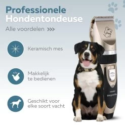 BYER Professionele Dieren Tondeuse Set - Voor Huisdieren Katten & Honden - Draadloos - Oplaadbare Pet Trimmer - Dog Tondeuze Clipper - 5 Standen & Vier Opzetkammen - Low Noise -Pet Care Verkoop 1200x1200 400