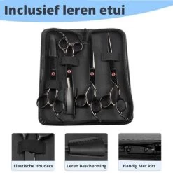 Petsify - Professionele 8-delige Huisdier Knipset - Effileerschaar Hond - Kam Hond - Schaar Hond - Katten Kam - Hondenschaar - Trimschaar Voor Honden - Kapperset - Zwart -Pet Care Verkoop 1200x1200 409