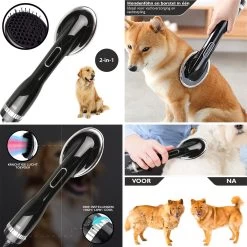 RoiPets® Hondenfohn 2 In 1 – 1000W - Honden Droger – Met Borstel - Waterblazer - Haar Verzorging - Honden Borstel Zwart - Honden/Katten/Dieren -Pet Care Verkoop 1200x1200 413