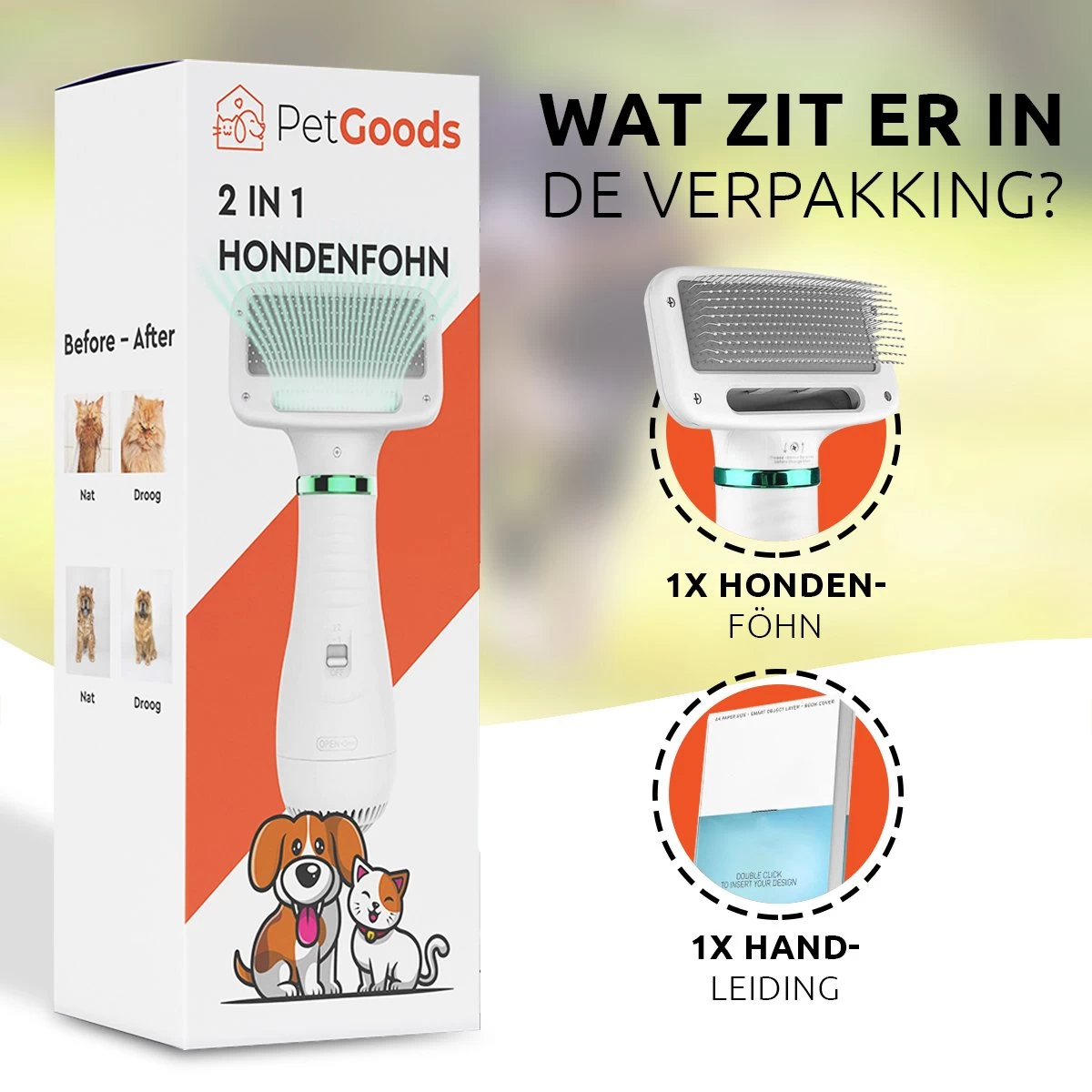 PetGoods 2-in-1 Hondenföhn – Föhn & Borstel - Honden & Katten - Low Noise 8 PetGoods 2-in-1 Hondenföhn – Föhn & Borstel - Honden & Katten - Low Noise - Afbeelding 8