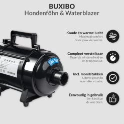 Hondenföhn/Waterblazer - Verstelbare Vermogen Standen (500W Tot 2400W) En Verstelbare Temperatuur - Zwart -Pet Care Verkoop 1200x1200 439