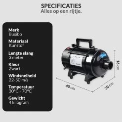 Hondenföhn/Waterblazer - Verstelbare Vermogen Standen (500W Tot 2400W) En Verstelbare Temperatuur - Zwart -Pet Care Verkoop 1200x1200 441