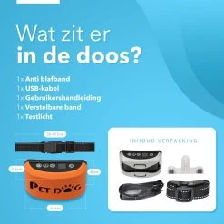 PET DOG® | Anti Blafband Voor Honden | 3 T/m 60 Kg | Oplaadbaar | Anti Blaf Band | Trainingsband | Vibratie En Geluid | Diervriendelijk | Shock Aan/uit Instelbaar -Pet Care Verkoop 1200x1200 529