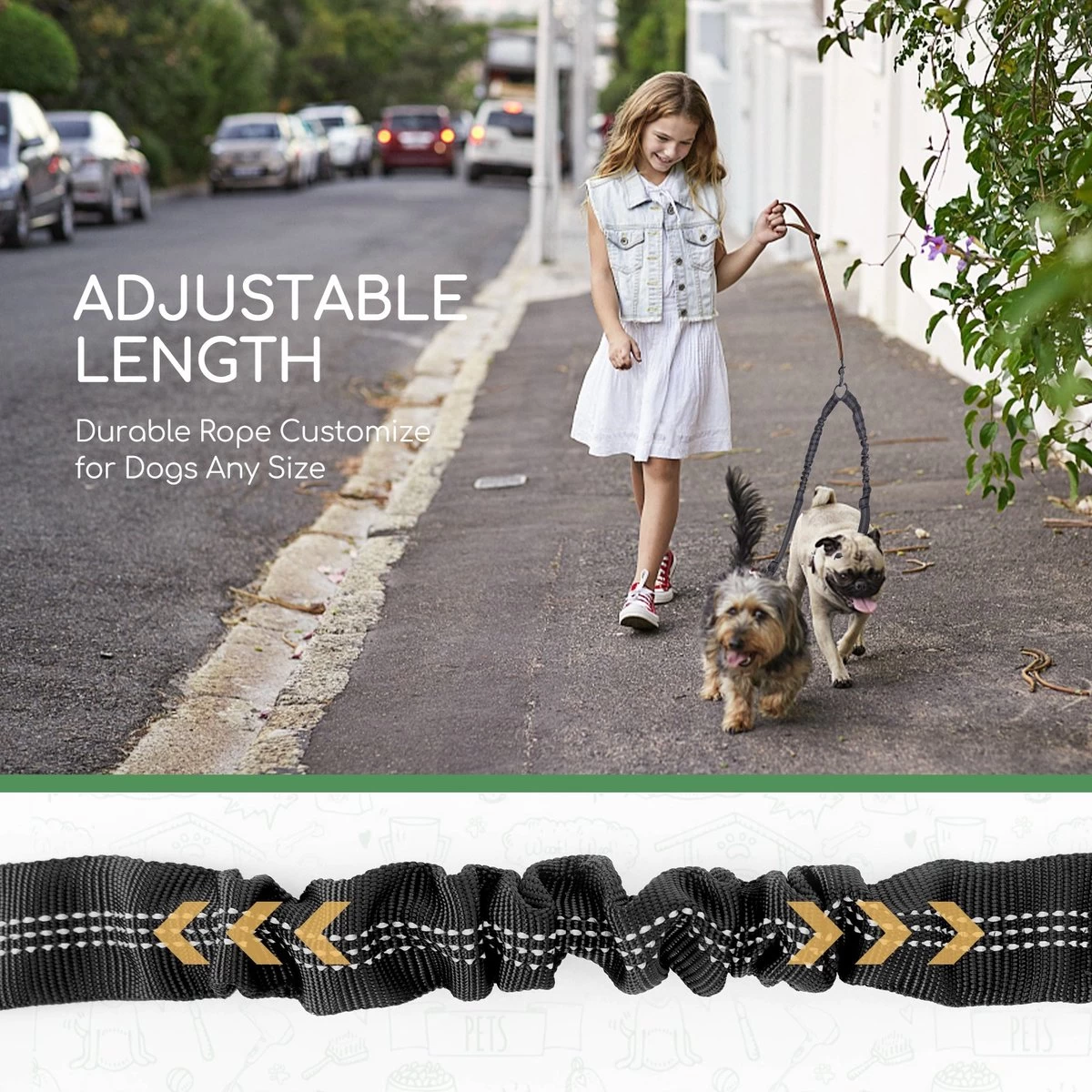 Nobleza Splitter Hondenriem - Dubbel Aanlijnriem Voor Honden - Splitter Verstelbaar - Zwart 2 Nobleza Splitter Hondenriem - Dubbel Aanlijnriem Voor Honden - Splitter Verstelbaar - Zwart - Afbeelding 2