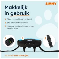Simmy Anti Blafband - Diervriendelijke Opvoedingshalsband - Zwart En Blauw - Diervriendelijk - Zonder Schok - Anti Blaf Band Voor Grote En Kleine Honden -Pet Care Verkoop 1200x1200 544