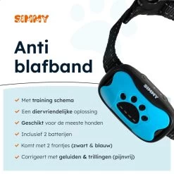 Simmy Anti Blafband - Diervriendelijke Opvoedingshalsband - Zwart En Blauw - Diervriendelijk - Zonder Schok - Anti Blaf Band Voor Grote En Kleine Honden -Pet Care Verkoop 1200x1200 546