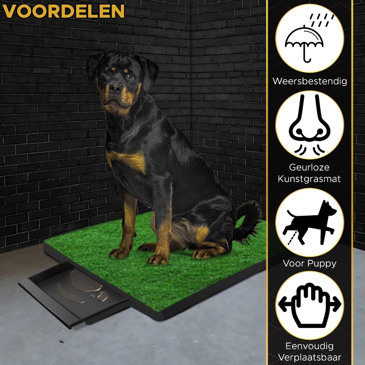 Toivo HondenToilet Kunstgras - Zwart - Geurafstotend - 62 X 49 X 6.6 CM - Honden Wc Outdoor - Zindelijkheidstraining Hond - Puppy Pads - Dierentoilet 5 Toivo HondenToilet Kunstgras - Zwart - Geurafstotend - 62 X 49 X 6.6 CM - Honden Wc Outdoor - Zindelijkheidstraining Hond - Puppy Pads - Dierentoilet - Afbeelding 5