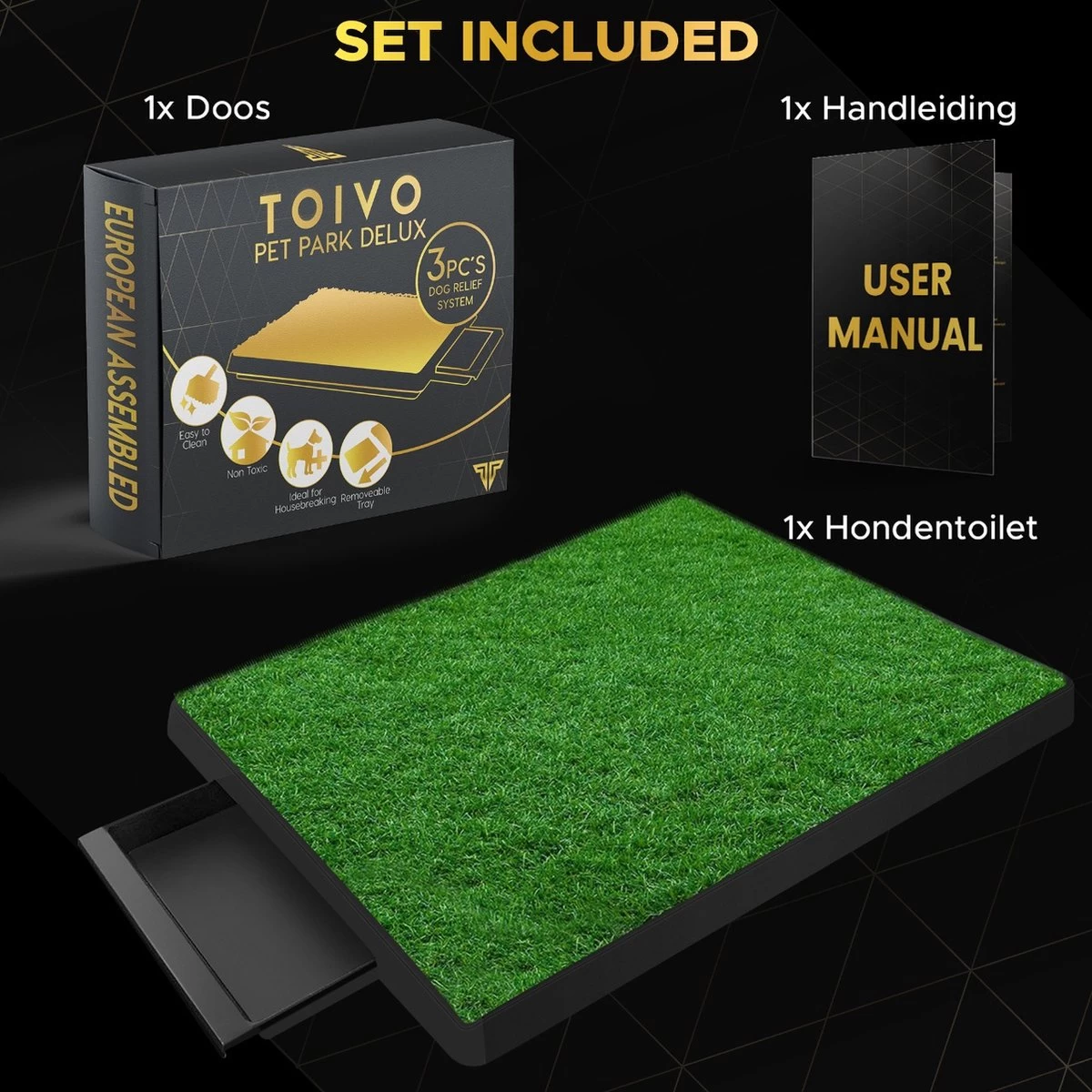 Toivo HondenToilet Kunstgras - Zwart - Geurafstotend - 62 X 49 X 6.6 CM - Honden Wc Outdoor - Zindelijkheidstraining Hond - Puppy Pads - Dierentoilet 6 Toivo HondenToilet Kunstgras - Zwart - Geurafstotend - 62 X 49 X 6.6 CM - Honden Wc Outdoor - Zindelijkheidstraining Hond - Puppy Pads - Dierentoilet - Afbeelding 6