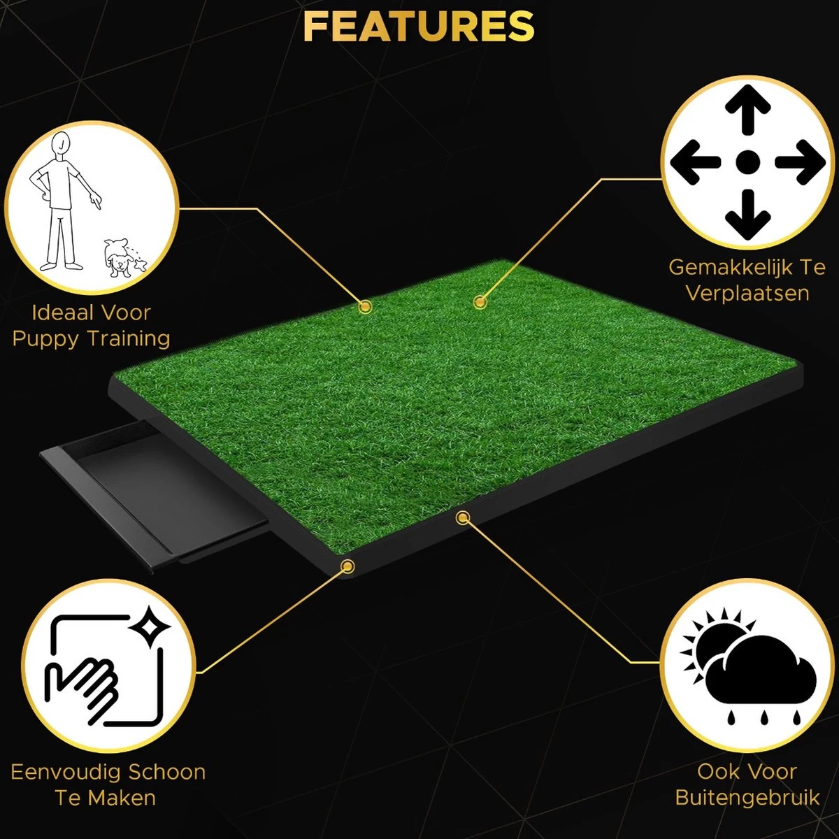 Toivo HondenToilet Kunstgras - Zwart - Geurafstotend - 62 X 49 X 6.6 CM - Honden Wc Outdoor - Zindelijkheidstraining Hond - Puppy Pads - Dierentoilet 7 Toivo HondenToilet Kunstgras - Zwart - Geurafstotend - 62 X 49 X 6.6 CM - Honden Wc Outdoor - Zindelijkheidstraining Hond - Puppy Pads - Dierentoilet - Afbeelding 7