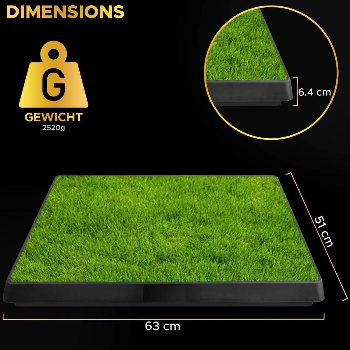 Toivo HondenToilet Kunstgras - Zwart - Geurafstotend - 62 X 49 X 6.6 CM - Honden Wc Outdoor - Zindelijkheidstraining Hond - Puppy Pads - Dierentoilet 8 Toivo HondenToilet Kunstgras - Zwart - Geurafstotend - 62 X 49 X 6.6 CM - Honden Wc Outdoor - Zindelijkheidstraining Hond - Puppy Pads - Dierentoilet - Afbeelding 8