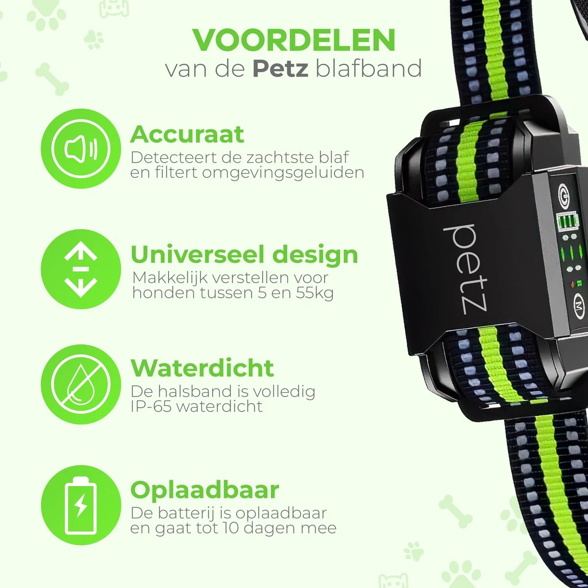 Petz - Anti Blafband - Anti Blafband Voor Kleine En Grote Honden - 5-55 KG - Vibratie En Audio - Diervriendelijk - GEEN Schokken - Opvoedingshalsband Zonder Schok En Diervriendelijk - Waterdicht - Oplaadbaar 3 Petz - Anti Blafband - Anti Blafband Voor Kleine En Grote Honden - 5-55 KG - Vibratie En Audio - Diervriendelijk - GEEN Schokken - Opvoedingshalsband Zonder Schok En Diervriendelijk - Waterdicht - Oplaadbaar - Afbeelding 3