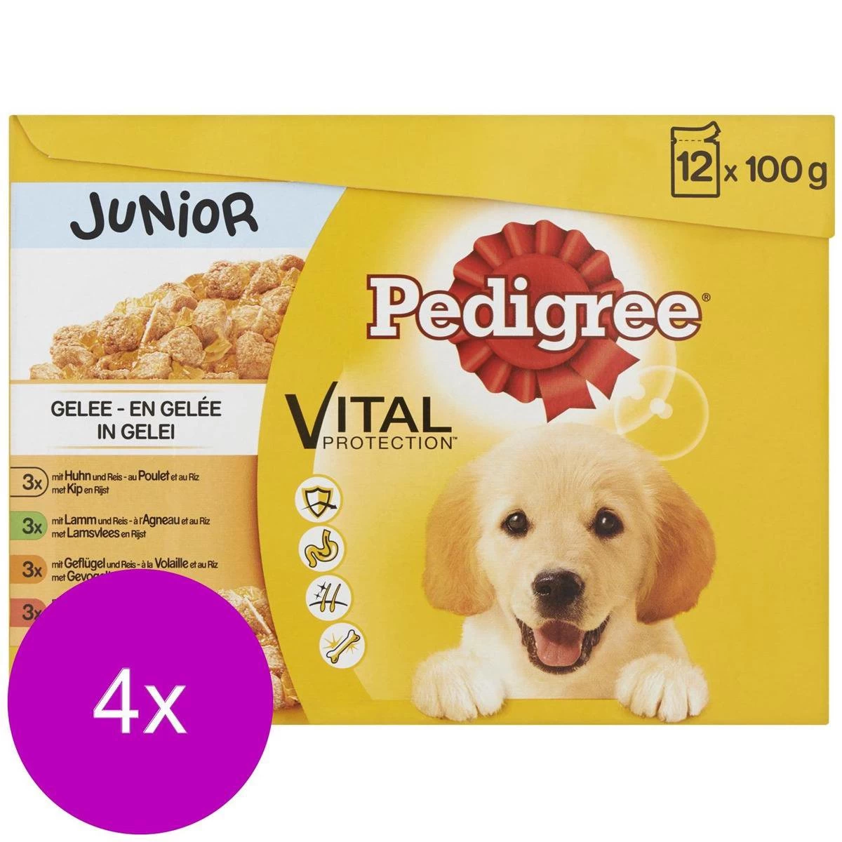 Pedigree Pouch Junior Multipack - Hondenvoer - 4 X 12x100 G 2 Pedigree Pouch Junior Multipack - Hondenvoer - 4 X 12x100 G - Afbeelding 2