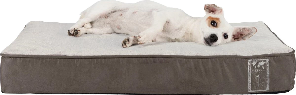 Trixie Vitaal Orthopedische Kussen Taupe/Lichtgrijs - 100 X 70 CM 1 Trixie Vitaal Orthopedische Kussen Taupe/Lichtgrijs - 100 X 70 CM