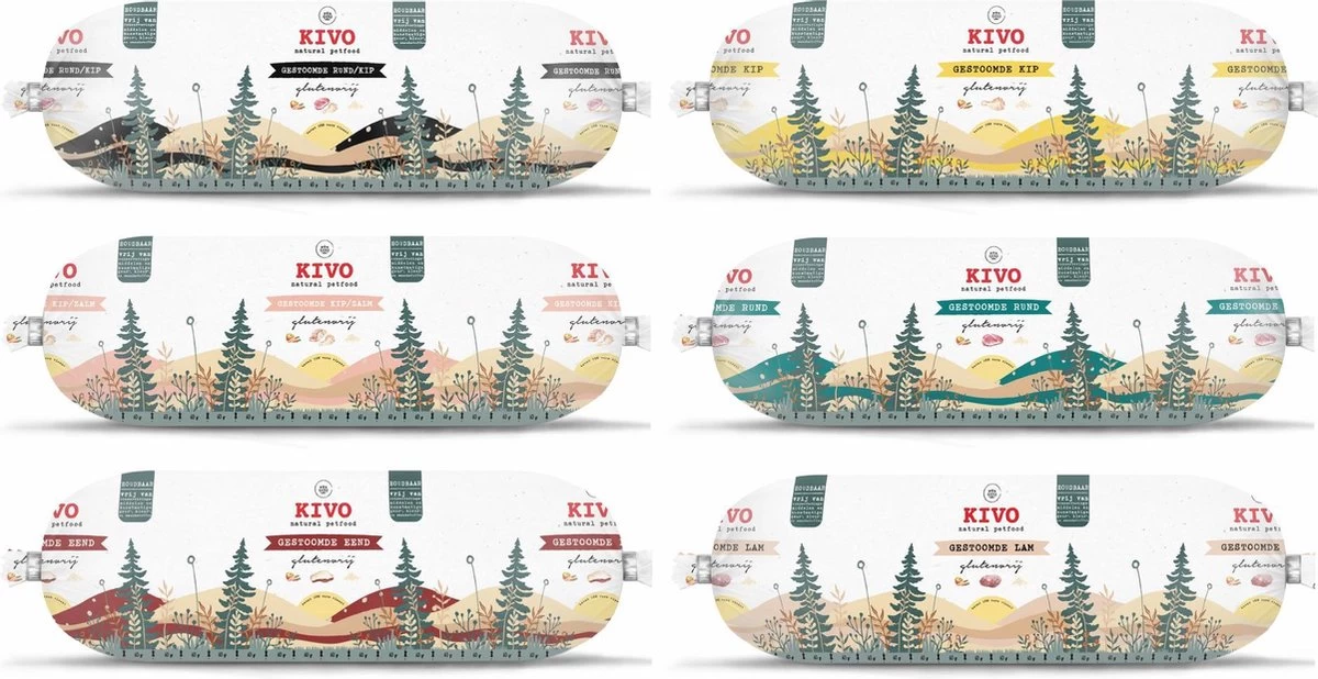 Kivo Petfood Houdbare Worsten INTRODUCTIEDOOS 6 X 600 Gram Smaken: Rund, Kip, Rund & Kip, Kip & Zalm, Eend En Lam - Zacht Gestoomd Vlees - Glutenvrij Geen Fratsen 1 Kivo Petfood Houdbare Worsten INTRODUCTIEDOOS 6 X 600 Gram Smaken: Rund, Kip, Rund & Kip, Kip & Zalm, Eend En Lam - Zacht Gestoomd Vlees - Glutenvrij Geen Fratsen