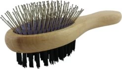 Merkloos Nobleza Dierenborstel - Hondenborstel - Kattenborstel - Tweezijdig - Dubbelzijdig - Hout - Maat L -Pet Care Verkoop 1200x681