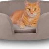 Maxxpro Pet Bed - Huisdieren Tot 80KG - Zacht Fluwelen Kussen - Verhoogd Katten- En Hondenbed - Grijs - 60,5 X 40,5 X 23,5 Cm