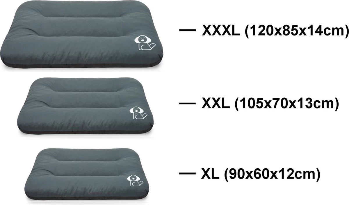 Hondenkussen XXXL -Donkergrijs - 85 X 120 X 14 5 Hondenkussen XXXL -Donkergrijs - 85 X 120 X 14 - Afbeelding 5