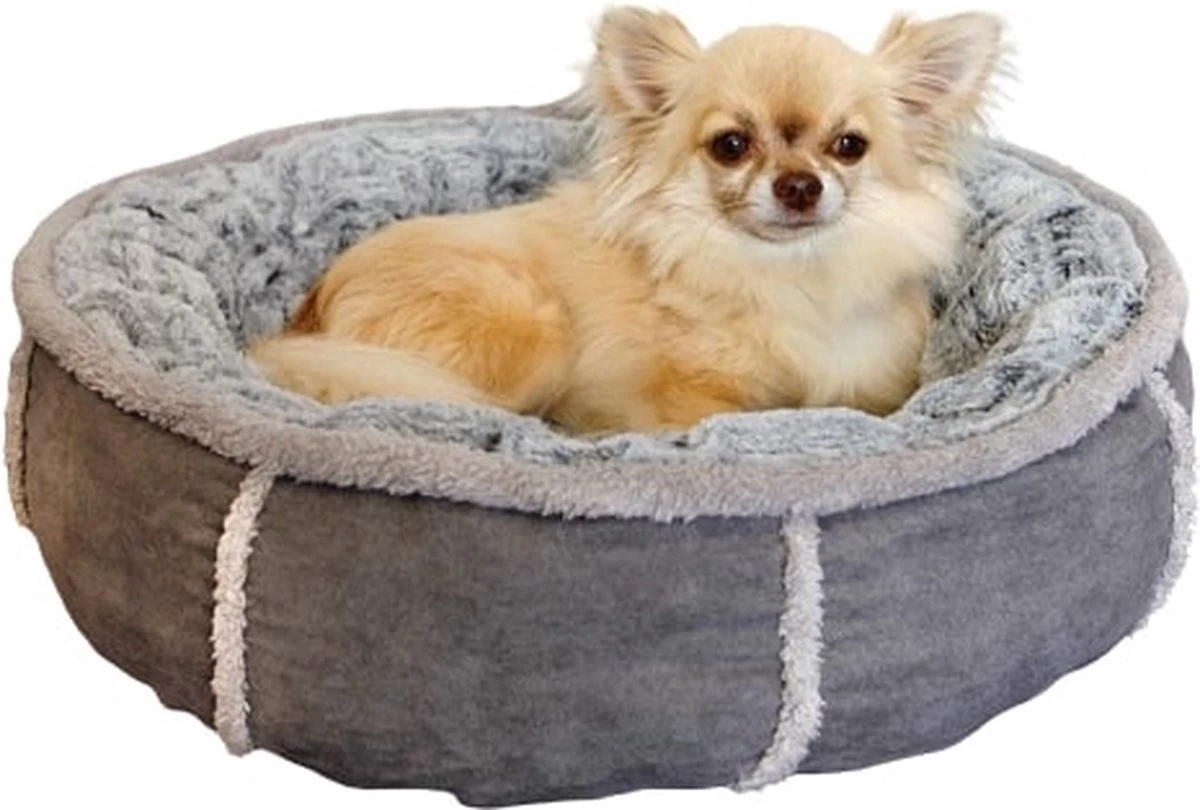 Rosewood Hondenmand Pluche Donut Grijs - 51X51X13 CM 2 Rosewood Hondenmand Pluche Donut Grijs - 51X51X13 CM - Afbeelding 2