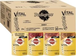 Pedigree Natvoer Mixed Selection 84 X 100 G. Kip, Runds, Kalkoen En Lams - Hondenvoeding -Compleet Nat Hondenvoer. -Pet Care Verkoop 1200x887