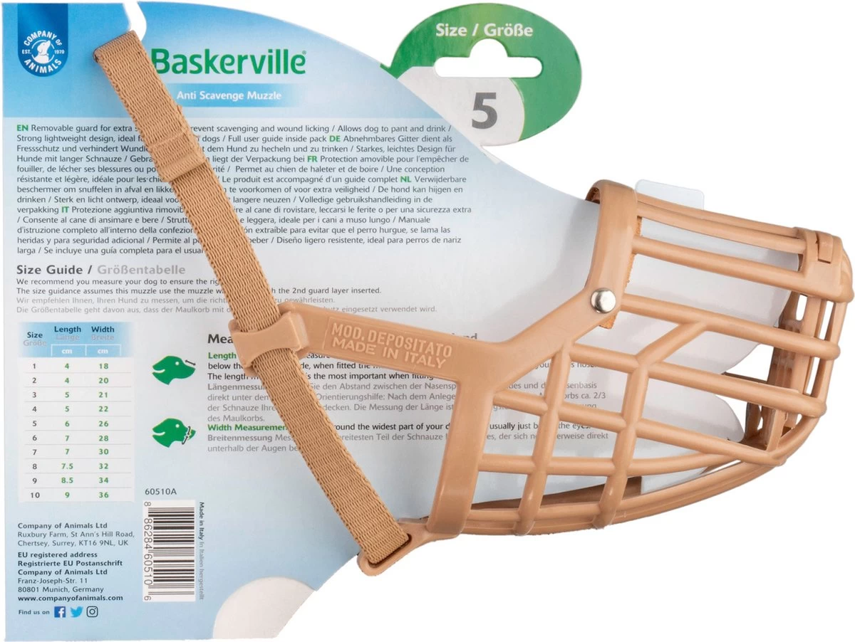 Baskerville Classic Muzzle Muilkorf - Maat 5 7 Baskerville Classic Muzzle Muilkorf - Maat 5 - Afbeelding 7