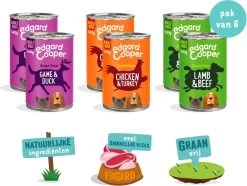 Edgard & Cooper Hondenvoer Multipack Kip - Wild - Lam 6 X 400 Gr -Pet Care Verkoop 1200x902 2