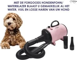 Forgoods Professionele Hondenfohn - Waterblazer Voor Honden - Hondenfohn Met 4 Opzetstukken - 2800W Verstelbaar Vermogen - Roze -Pet Care Verkoop 1200x942