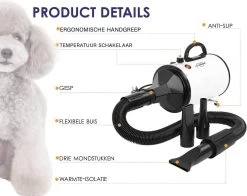 Forgoods Professionele Hondenfohn - Waterblazer Voor Honden - Hondenfohn Met 4 Opzetstukken - 2800W Verstelbaar Vermogen - Roze -Pet Care Verkoop 1200x954