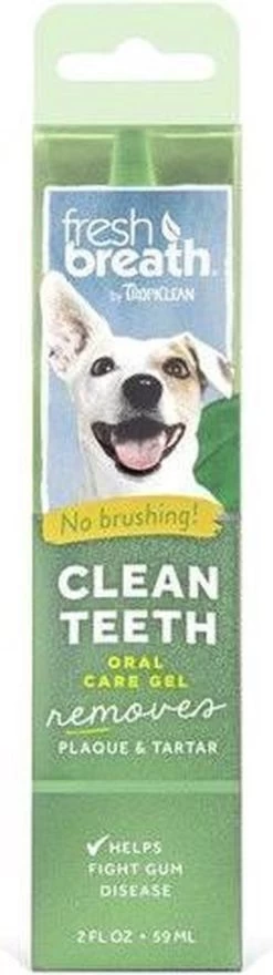 Tropiclean Fresh Breath Clean Teeth Oral Care Gel - Gebitsverzorging - Mint 59 Ml -Pet Care Verkoop 337x1200
