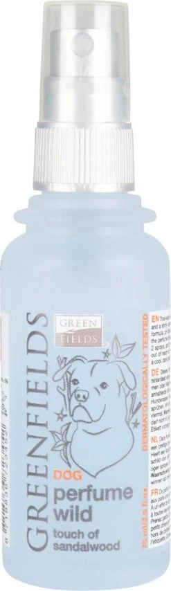 Hondenparfum Spray In 4 Geuren - Greenfields - Alchoholvrije En PH Neutrale Formule Tegen Onaangename Geurtjes - 50ml - Exotic -Pet Care Verkoop 347x1200