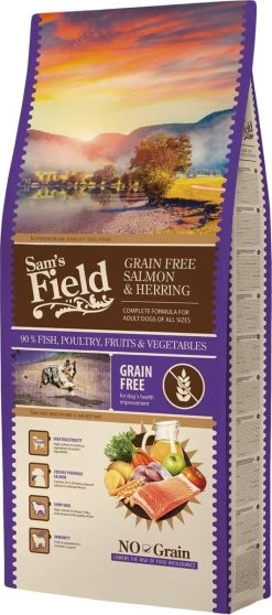 Sam's Field Adult High Meat - Zalm - Graanvrij - Hondenvoer - 13 Kg