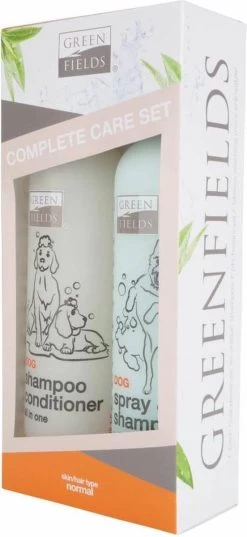 Greenfields Vacht Verzorging Set Voor Honden Shampoo, Conditioner & Droogshampoo -Pet Care Verkoop 552x1200