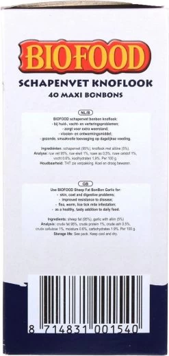 Biofood Schapenvet Maxi Bonbons - Knoflook - 40 Stuks -Pet Care Verkoop 572x1200 4
