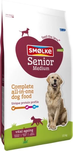 Smolke Senior Medium - Kip - Hondenvoer - 12 Kg -Pet Care Verkoop 585x1200