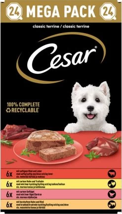 Cesar Classic Mix Paté Hondenvoer Maaltijdkuipjes 24 X 150 G -Pet Care Verkoop 686x1200 1