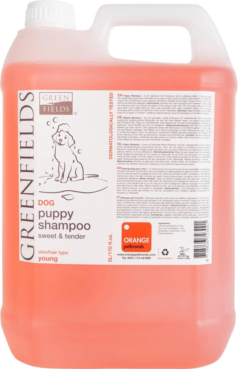 Greenfields - Milde Hondenshampoo Puppy - Zachte Shampoo Met Babypoeder Geur - Inhoud 270 Ml Of 5 Liter - 270 Ml 4 Greenfields - Milde Hondenshampoo Puppy - Zachte Shampoo Met Babypoeder Geur - Inhoud 270 Ml Of 5 Liter - 270 Ml - Afbeelding 4