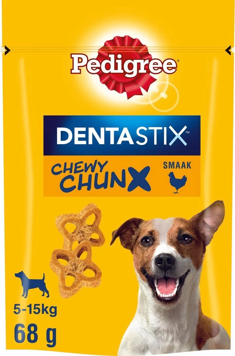 Pedigree Dentastix Chewy Chunx Hondensnacks Mini - Kip - 5 X 68 Gr 1 Pedigree Dentastix Chewy Chunx Hondensnacks Mini - Kip - 5 X 68 Gr