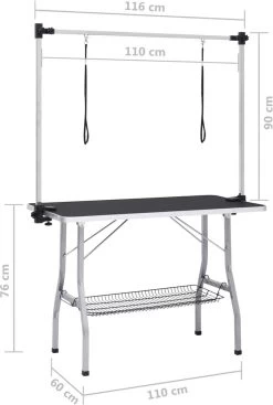 VIDAXL Hondentrimtafel Verstelbaar Met 2 Lussen En Opbergschap -Pet Care Verkoop 808x1200 1