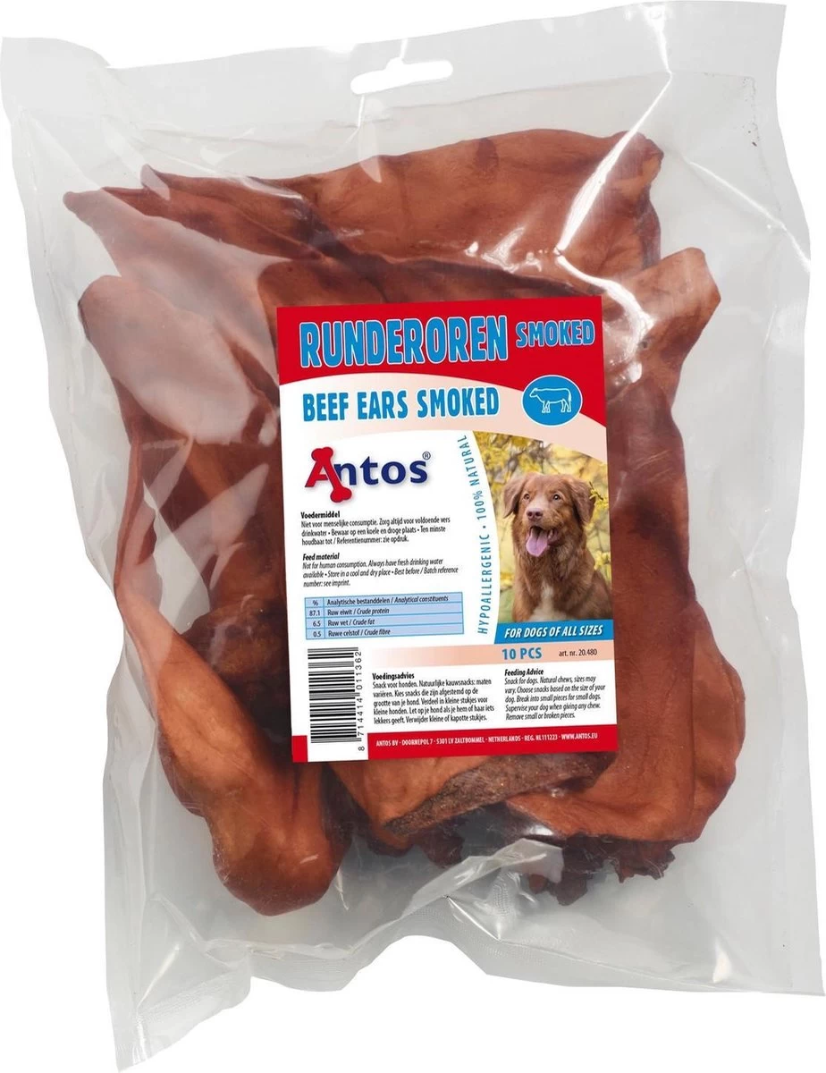 Antos Runderoor Smoked Rund Hondensnack - 280 G - 10 Stuks 9 Antos Runderoor Smoked Rund Hondensnack - 280 G - 10 Stuks - Afbeelding 9