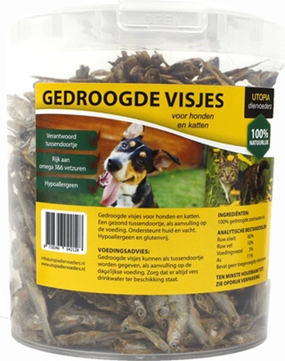 Gedroogde Visjes Voor Hond En Kat (1,2 LTR) 1 Gedroogde Visjes Voor Hond En Kat (1,2 LTR)