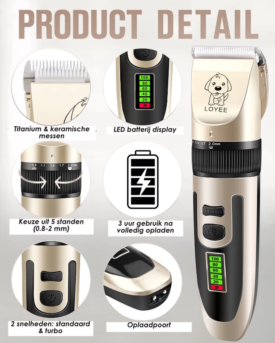 Joyage Professionele Hondentondeuse Voor Dikke Vacht – Honden Tondeuse & Hondentrimmer Tondeuse – Stille Tondeuse Katten & Honden Trimset Lang Haar – Trimmer Hond - Hondentondeuse Draadloos - Tondeuse Voor Honden - Tondeuse Hond Dikke Vacht 2 Joyage Professionele Hondentondeuse Voor Dikke Vacht – Honden Tondeuse & Hondentrimmer Tondeuse – Stille Tondeuse Katten & Honden Trimset Lang Haar – Trimmer Hond - Hondentondeuse Draadloos - Tondeuse Voor Honden - Tondeuse Hond Dikke Vacht - Afbeelding 2