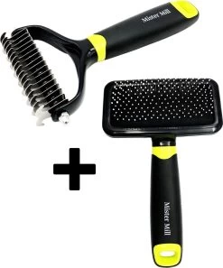 Mister Mill Professionele Set Honden Kattenborstel - Ondervachtkam Plus Slickerborstel